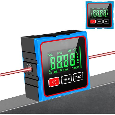 Inclinomètre numérique intelligent à double face - Base magnétique - Calibre 360 degrés - Haute précision - Niveau spirituel (1/5)