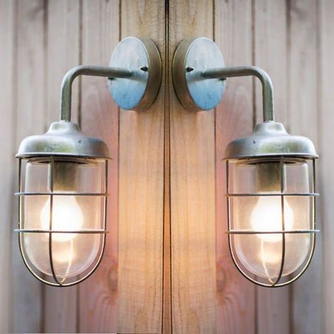 2 x Garden Trading St Ives Harbour Nautical Mains Garden Wall Light Fishermans (1/2)