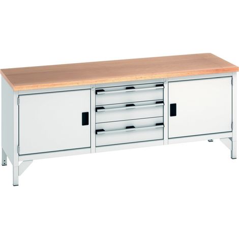 Bott Kastenwerkbank cubio 2 Tür Multiplex 2000 x 750 x 840mm RAL 7035