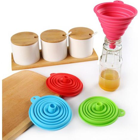Entonnoir pliable en silicone pour bocaux, grand entonnoir pliable pour bocaux à large ouverture et bocaux standards, entonnoir à confiture et épices de qualité alimentaire (1/5)