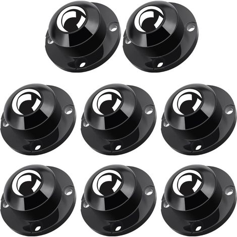 (Gris Noir, 8 PCS) Roulettes pour Meubles, Roulettes Universelles Pivotantes à 360°, 2,4 pouces Roulettes en Acier Autocollantes pour Petits Meubles, Roulettes Plates pour Petits Appareils de Cuisine