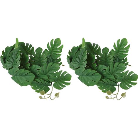 Set mit 2 Reptilienpflanzen – Schildkrötenblatt – Saugnapf – Aquarium / Terrarium