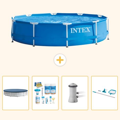 Intex Piscine Tubulaire Ronde - 366x76 cm - 5-pièces SCB7 (1/5)