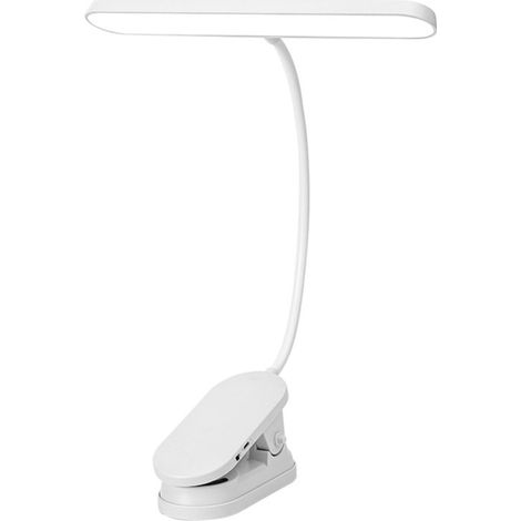 Lámpara de escritorio LED, lámpara creativa con pinza para dormitorio, lámpara de lectura de mesita de noche que protege la vista para estudiantes, lámpara pequeña recargable y enchufable para residen (1/5)