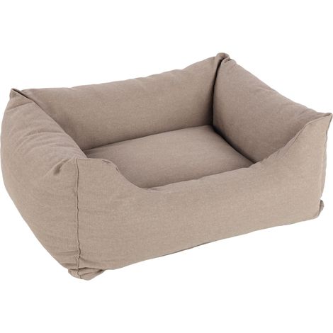 Lit pour Chien Chat Valeco Taupe Rectangle - Panier pour Chien Chat - 80x67x28cm - Lavable - Fond Anti-dérapant - Housse Amovible - Lieu de Couchage Doux et Confortable (1/3)
