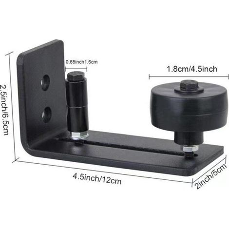 2PCS Black Floor Guide,Barn Door Floor Guide,Adjustable Roller Floor Guide with 8 Configuration Options for Sliding Wood Door,Barn Door (1/5)