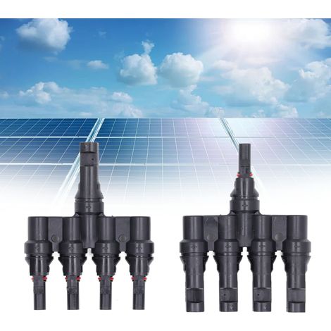 1 Paar Solarmodulverbinder, MC4-T-Steckverbinder, Heimwerker-Installationswerkzeug, MMF+FFM-Paar für Parallelschaltung von Solarmodulen, MC4-T5 (1/5)