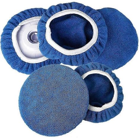 Manchons de polissage et de lustrage pour voiture, tampons de polissage en microfibre, 5 pièces (bleu foncé, 14,5 x 15 cm) (1/5)
