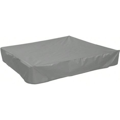 Protection pratique pour bac à sable pour protéger le bac à sable de la saleté et des intempéries pour aire de jeux, jardin, camping, couverture étanche, carrée, rectangulaire(Gris,120x120x20cm) (1/5)