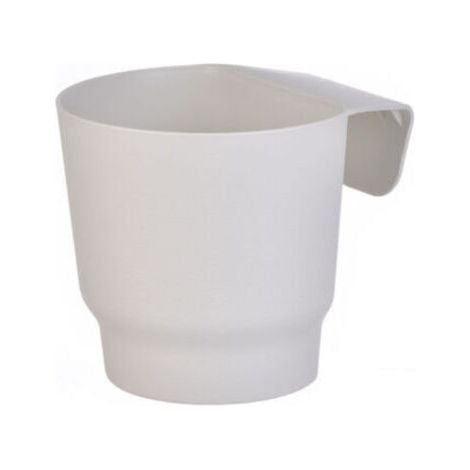 Pot de fleurs suspendu pour clôture de balcon, petit pot en plastique blanc, adapté à la décoration de jardin extérieur, 1 pièce