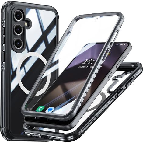 Funda para Samsung Galaxy S25+ Plus, resistente a golpes, con cristal, para MagSafe, negra. (1/5)