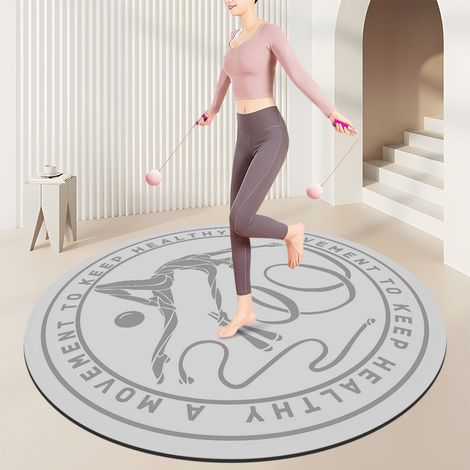 HSS-Tapis de gym à domicile, tapis absorbant les chocs et le bruit pour salles de sport,convient pour la corde à sauter et les exercices cardio - rond de 100 cm de diamètre-140x140cm