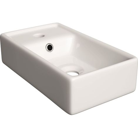 Naturel – Lavabo suspendu 40x22 cm STILLA401406 – Céramique blanche – Montage facile – Pour salle de bains moderne