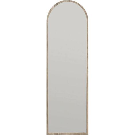 Dmora - Spiegel Zaniah, Spiegel mit Rahmen, Wanddekorationsartikel, Spiegeldekoration, 50x2h160 cm, Nussbaum, mit verstärkter Verpackung