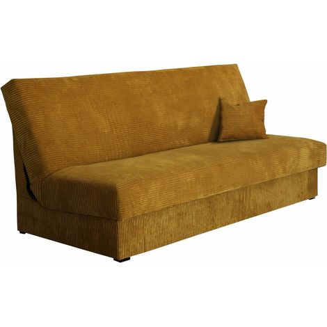 Mobilier1 – Canapé convertible Columbus 119 – Mécanisme Click-Clack – Dimensions 80x175cm – Boîte de literie intégrée – Design en velours moderne