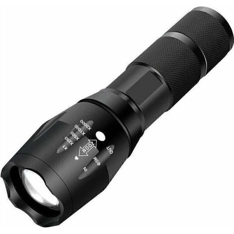 1PC Lampe Torche LED Ultra puissante XML-T6 Lampe Torche Militaire utilisable pour vélo ou randonnées et 5 Modes Dont Flash Anti-agression,Conception Antichoc (1/5)
