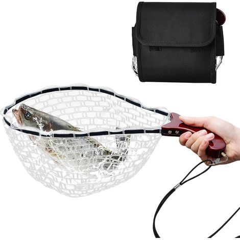 Épuisette pour Bar - Épuisette Pliable avec Manche pour Étangs - Poignée (1/5)