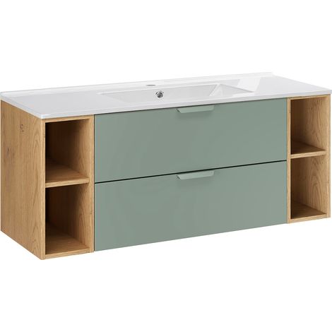 Mobile bagno con lavabo Oria verde 120cm (1/5)