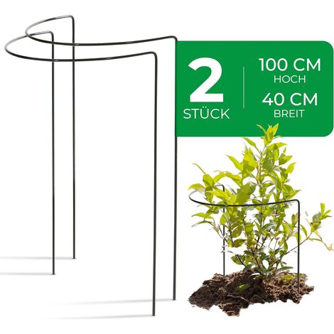 2 supports pour arbustes semi-circulaires, 40 cm Ø, 100 cm H, verts