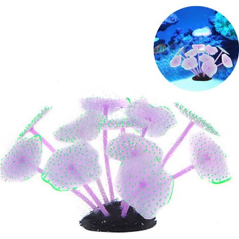 SH001 Décoration de plante corallienne pour aquarium - Violet (1/5)