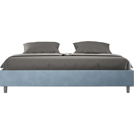 Letto Matrimoniale Extra Large Sommier 200x200 cm Senza Rete Azelia Azzurro (1/3)