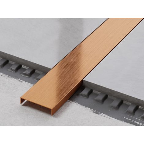 Profilo U di raccordo rettificato in acciaio inossidabile 4cm x 244cm - Rame satinato (1/3)