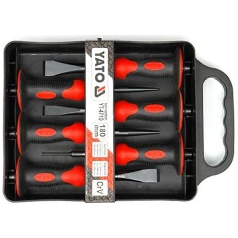 Scalpelli e punzoni con coperchio, set di 6 crv YT-4710 YATO (1/2)