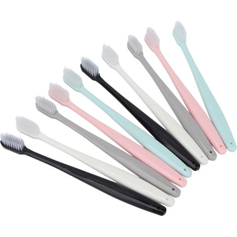10 brosses à dents souples pour blanchir les dents et réduire le tartre, kit de soin dentaire familial (1/5)