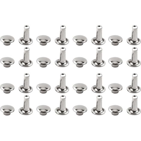 100 pièces Rivets à Double Caps pour Travail du Cuir et Réparation Métallique