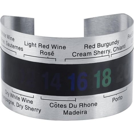 Thermomètre vin 4-75°F inox/LCD, lecture instantanée, rouge/blanc (1/5)