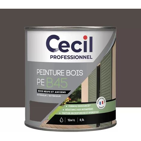 Peinture Bois Acrylique Cécil Professionnel PEB45 Brun Foncé 0,5 L (1/2)