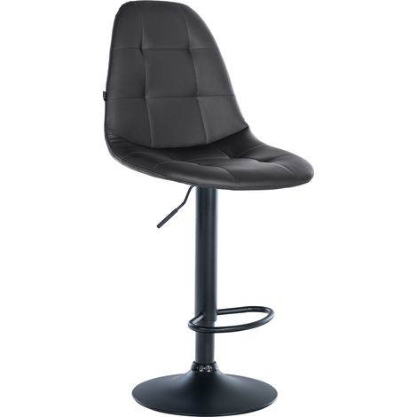Sgabello da bar Elmore in similpelle nero Metallo nero opaco