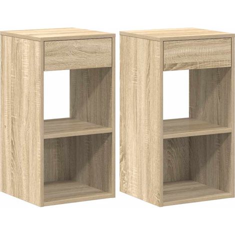 Maison Exclusive - Mesillas de noche con cajón 2 uds roble sonoma (1/5)