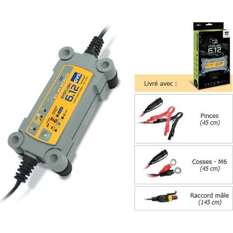 GYS – Chargeur de batterie moto 29378 – 12V pour batteries 1.2 à 170Ah – Charge AGM et Refresh – Protection électronique IP65