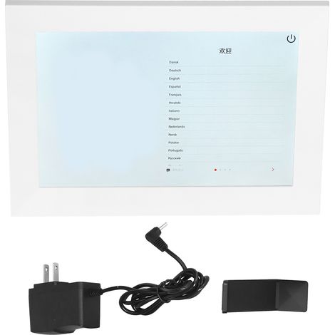 Intelligenter digitaler Bilderrahmen (10,1 Zoll) mit Touchscreen, WLAN, elektronischem Album, Weiß, 110–240 V, US-Stecker (1/5)