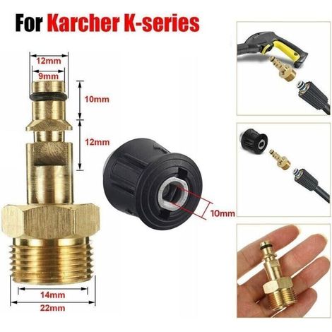 Schnellkupplungsadapter für Kärcher K2, K3, K4, K5, K6 und K7 Hochdruckreiniger, 14-mm-M22-Schnellkupplung aus Messing für Pistolen- und Schlauchumrüstung (1/5)