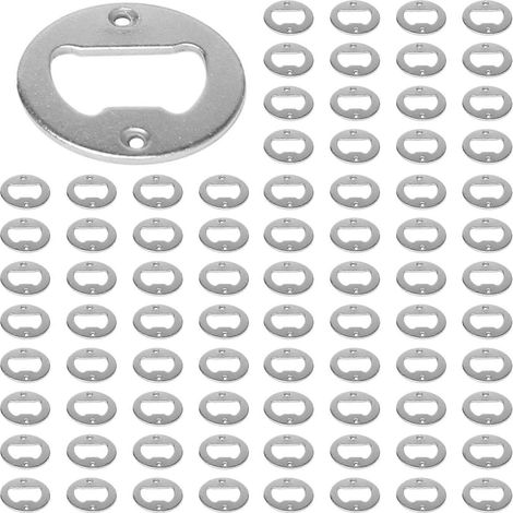 Kit de 200 inserts pour ouvre-bouteilles, en acier inoxydable, rond, à monter soi-même. Pièces de quincaillerie et vis incluses. (1/5)