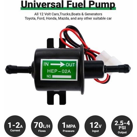 12V Elektrische Kraftstoffpumpe HEP-02A Niederdruck-Kraftstoffpumpe 2,5-4 PSI für alle Pkw, Lkw und Boote (1/4)