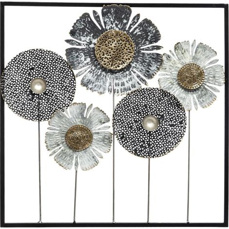 Wanddekoration aus Metall FLOWER, 50 x 50 cm