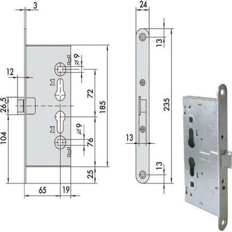Électroserrure Inf. Coupe-feu 13160-65-1 Cisa