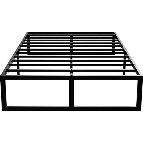HOMCOM 4ft Small Bed Frame with Underbed Storage, Noise-Free, Black (1/5)