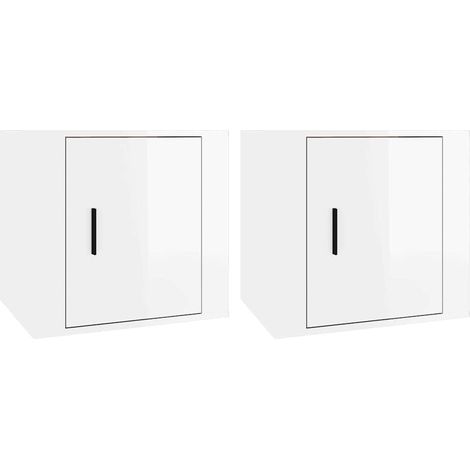 Maison Exclusive - Nachttische 2 Stk. Hochglanz-Weiß 50x39x47 cm (1/5)
