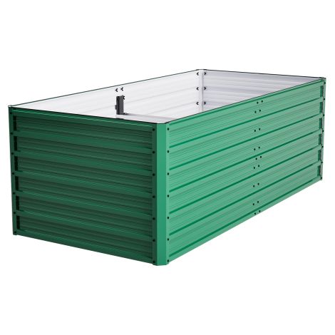 Lot de culture surélevé en métal carré potager grand fond ouvert drainage optimal kit de lit de fleurs robuste résistant aux intempéries et à la rouille pour légumes fleurs terrasse jardin vert 190x90 (1/5)