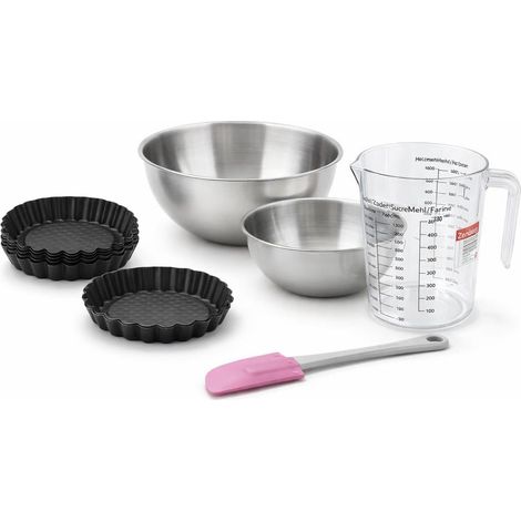 Set de 10 ustensiles de pâtisserie avec 6 moules à gâteaux 2 bols spatule et verre doseur Black metallic Black mettallic Zenker Black mettallic (1/5)