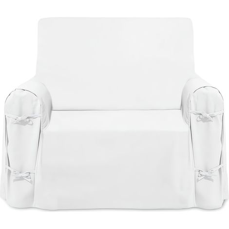 Housse de fauteuil en coton PANAMA blanc