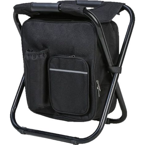 362941CM Tabouret Pliable Camping avec Sac Isotherme, Siege de Peche avec Sac à Dos, Compact et Fonctionnel, Chaise Pliante pour Chasse Pique-Nique (1/4)