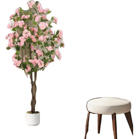 Albero di osmanto artificiale, fiori realistici, base appesantita, 150 cm, rosa (1/2)