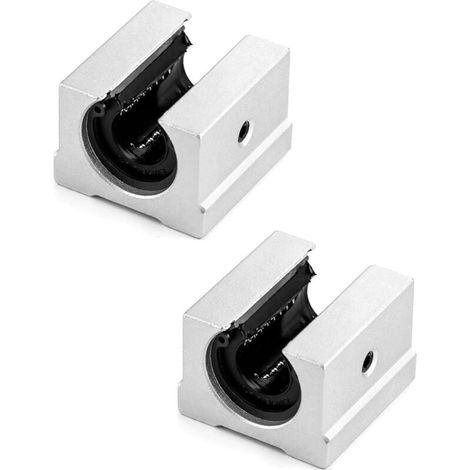 Set di 4 blocchi di scorrimento lineari SBR16UU, realizzati in alluminio con cuscinetti lineari per alberi/aste da 16 mm, stampanti 3D, macchine per incisione, binari e guide. (1/5)