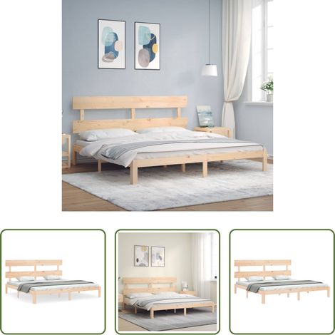 Cadre de lit -  Cadre de lit sans matelas 200x200 cm bois massif de pin (1/5)