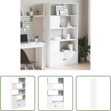 vidaXL Bücherregal Wohnzimmer - Bücherregal Weiß 100x36x189 cm Holzwerkstoff (1/5)